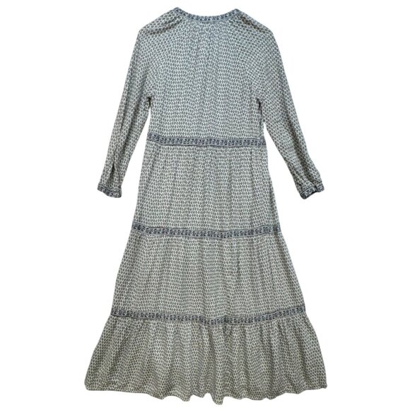 Old Navy Womens Long Sleeve V-Neck Maxi Dress Size M Black & White Floral Print - Picture 12 of 16